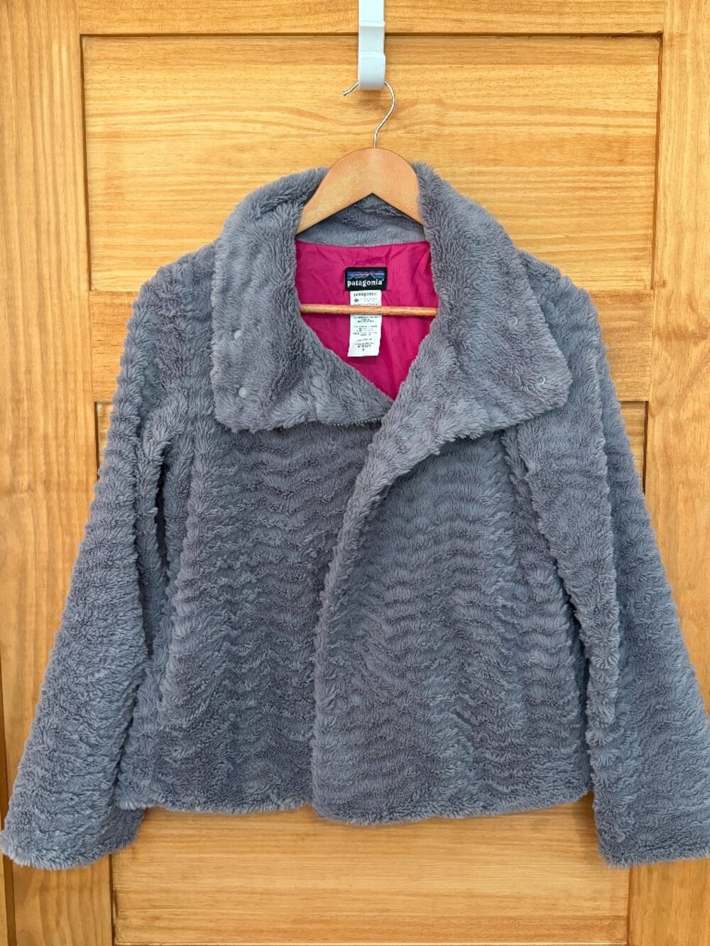 Patagonia Pelage Curly Soft Fleece Gray Asymmetric Zip Jacket Women's size S